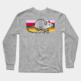 Year of the Rat on a Rainbow Long Sleeve T-Shirt